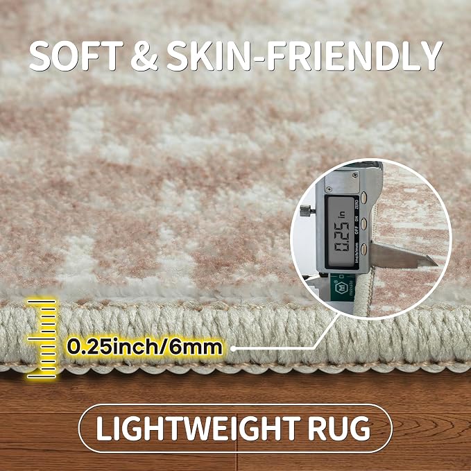 Aelenmu 10x14 Area Rugs for Living Room Dining Room Washable Beige | Soft - Image 6