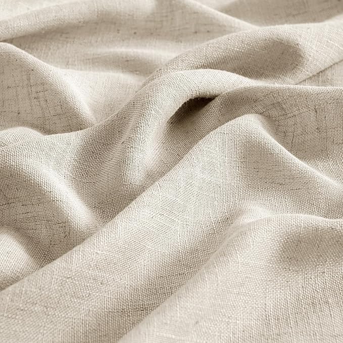 MIULEE Beige Linen Curtains 108 Inches Long 2 Panels - Image 4