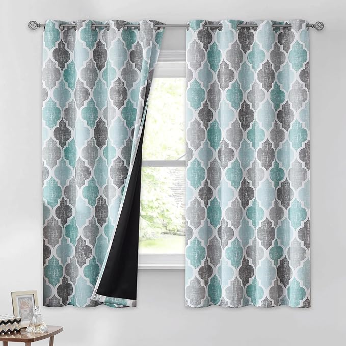 Beauoop 100% Blackout Curtains 63 Inches Long 2 Panels by Beauoop