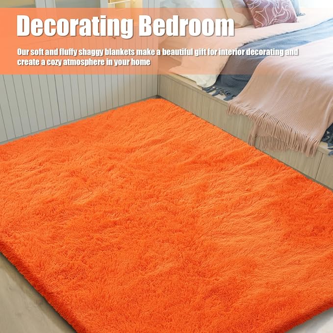 Shag Area Rug for Bedroom 4x6, Soft Fuzzy Rug Non-Shedding Indoor Plush Carpet - Image 6