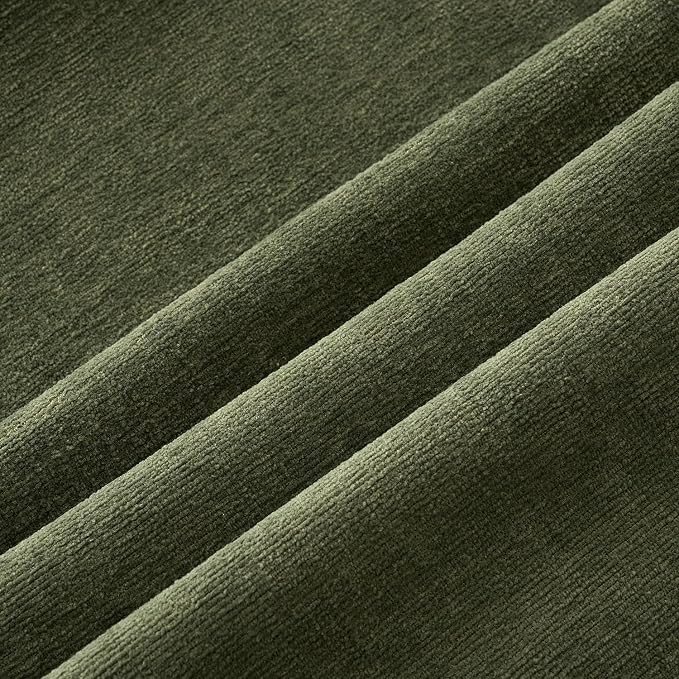 MIULEE Olive Green Chenille Couch Lumbar Throw Pillow Covers, 12x20 | Set of 2 - Image 6