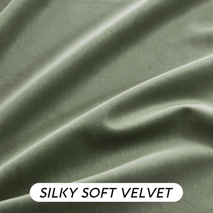RYB HOME Sage Green Velvet Curtains 94 inches - Image 4