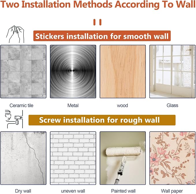 Curtain Rods No Drilling for Windows 48 to 84-96 Inch, 5/8 Inch Diameter Drapey - Image 8