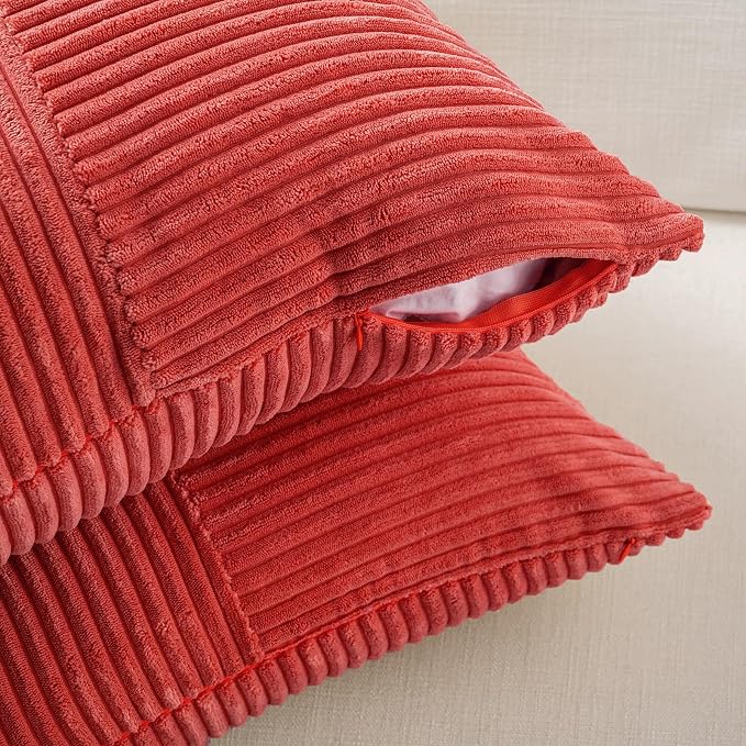 Fancy Homi 2 Packs Red Big Decorative Throw Pillow Covers 24x24 Inch - Image 4
