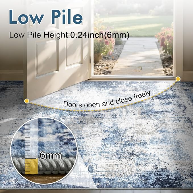4x6 Ft Area Rugs for Living Room, Soft Non-Slip Washable Rugs Modern Abstract - Image 7