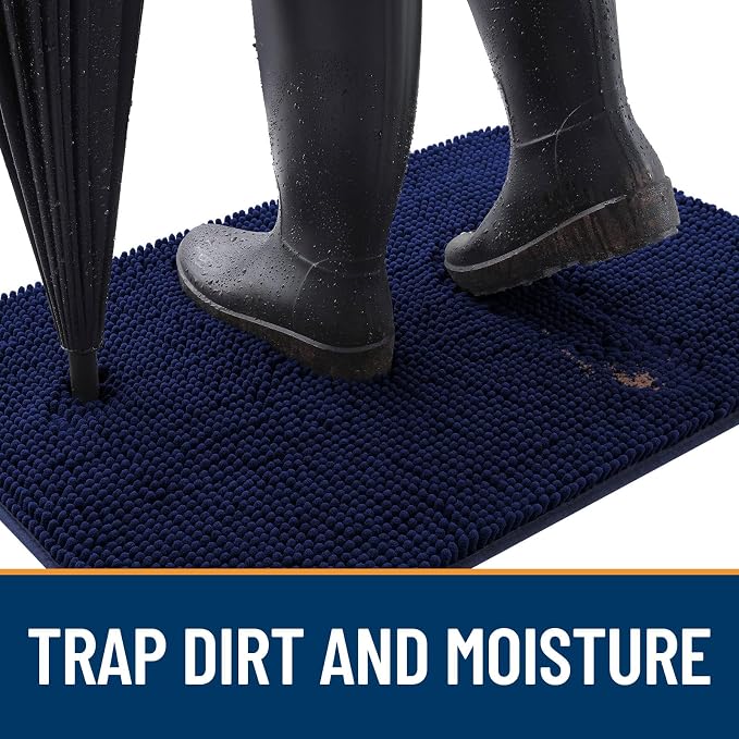 OLANLY Dog Door Mat for Muddy Paws 44x24, Super Absorbent Chenille Mud Mat | - Image 2