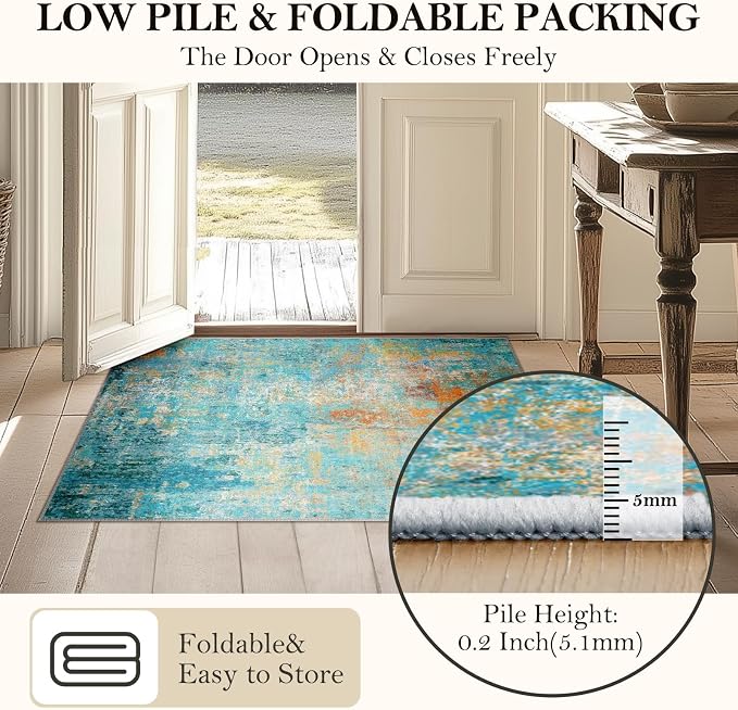RELEANY Washable 5'x8' Abstract Area Rug - Image 5