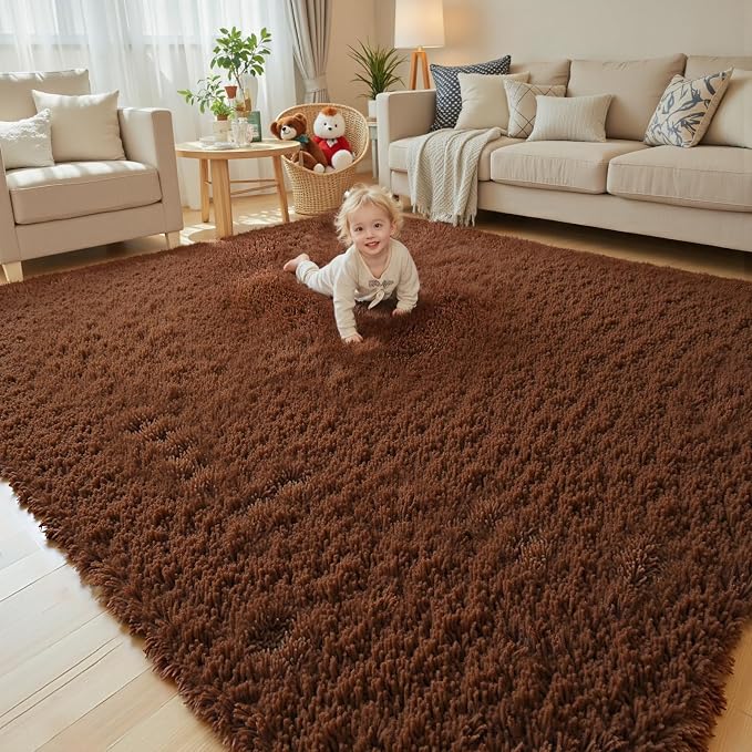 Rugs for Living Room 6x9, Alfombras para Salas Shag Large Plush Soft Area Rug by Junhejiamei