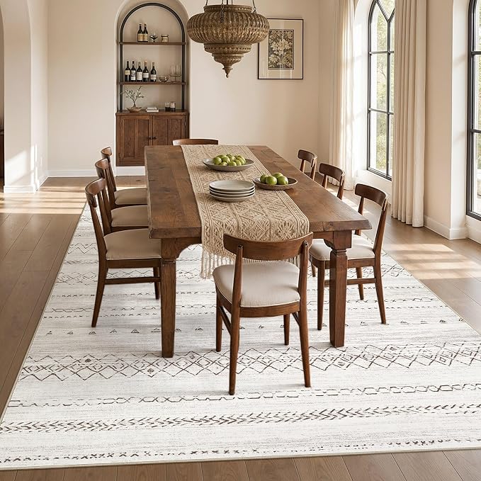 cotiled Boho 12x15 Area Rug for Living Room: Large Moroccan Washable Rug | - Image 6