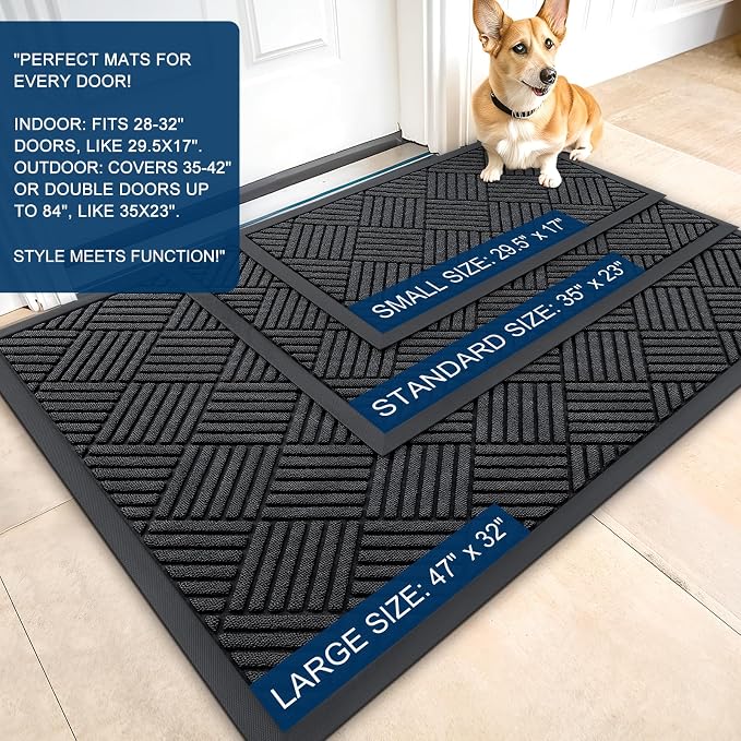 OLANLY Front Door Mat Outside Entrance 47x23, Waterproof Heavy-Duty Doormat | - Image 2