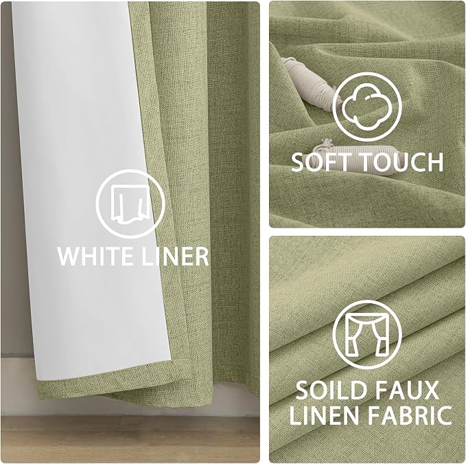Yakamok Sage Linen Textured Curtains 84 Inches Long - Image 6