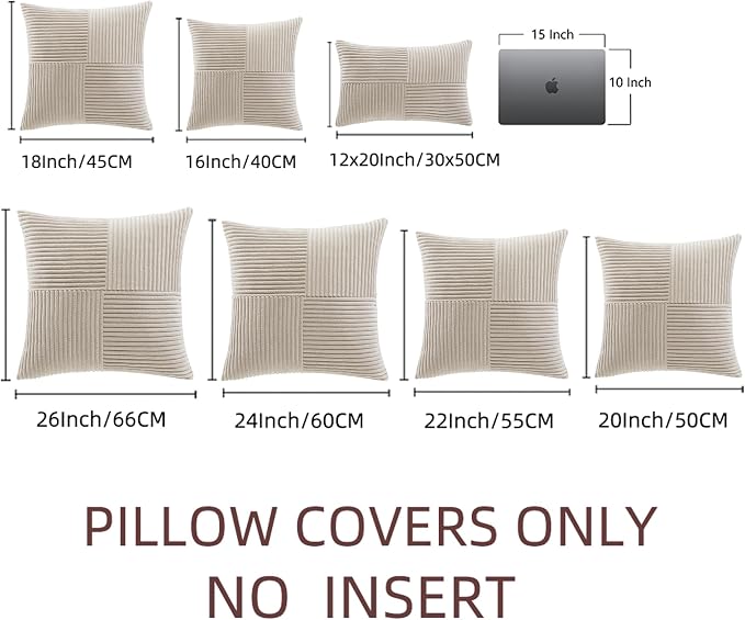 Fancy Homi 2 Packs Neutral Taupe Samll Decorative Throw Pillow Covers 12x12 Inch - Image 7