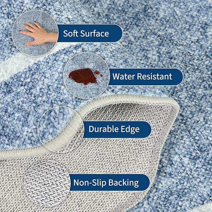 GarveeHome Scalloped Washable Rug 9x12 Area Rug - Image 5