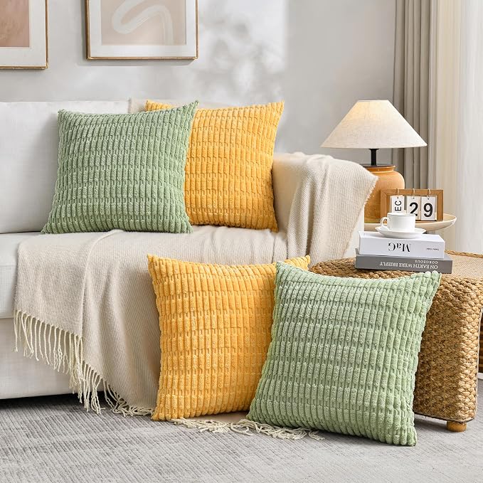 Fancy Homi Set of 4 Summer Boho Decorative Throw Pillow Covers 18x18 Inch - Image 7