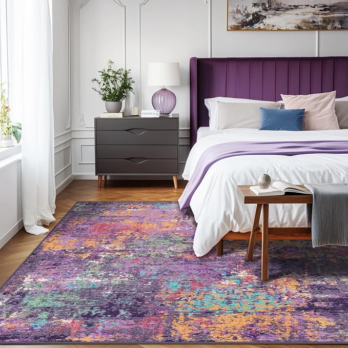 RELEANY Washable 8'x10' Abstract Area Rug - Image 3