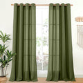 YoungsTex Olive Linen Curtains 90 Inch Length 2 Panels by YoungsTex