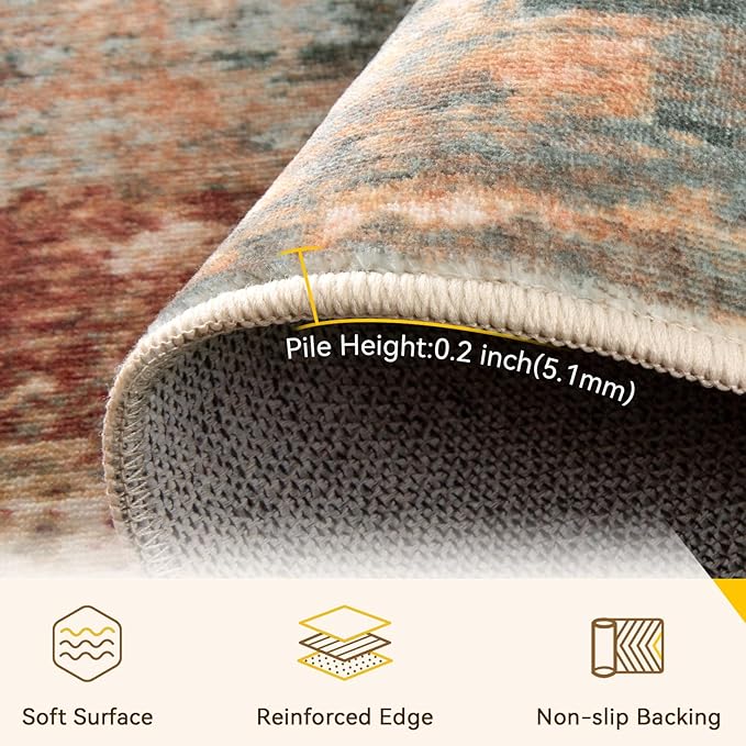 Washable Area Rugs 5'x8' Non-Slip Modern Abstract Soft - Image 5