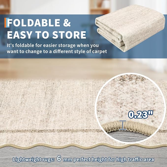 GarveeHome Scalloped Washable Rug 2x3 Kitchen Rugs - Image 3