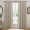 RYB HOME Natural Beige Linen Sheer Curtains 108 inches Long by RYBHOME