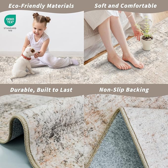 3x4 Washable Entryway Area Rug – Non-Slip Modern Abstract Small Area Rug - Image 6