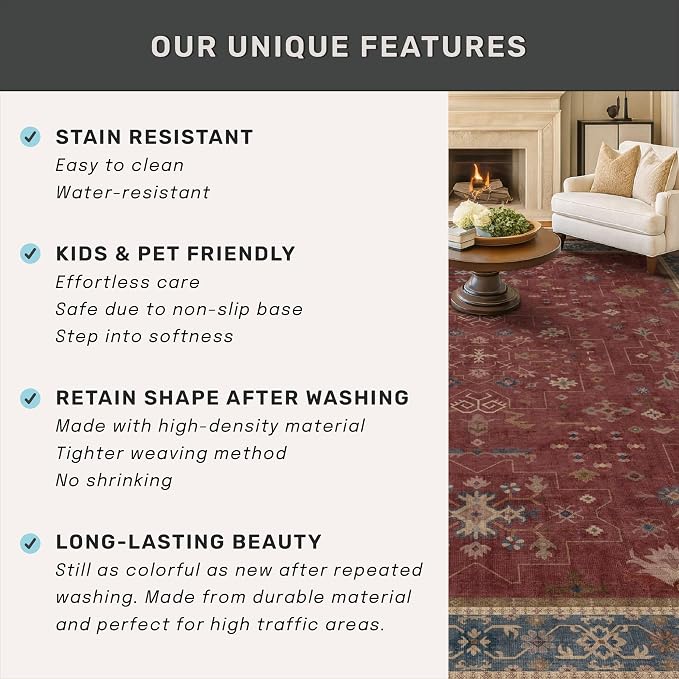 Oriental 8x10 Large Area Rugs for Living Room - Image 7