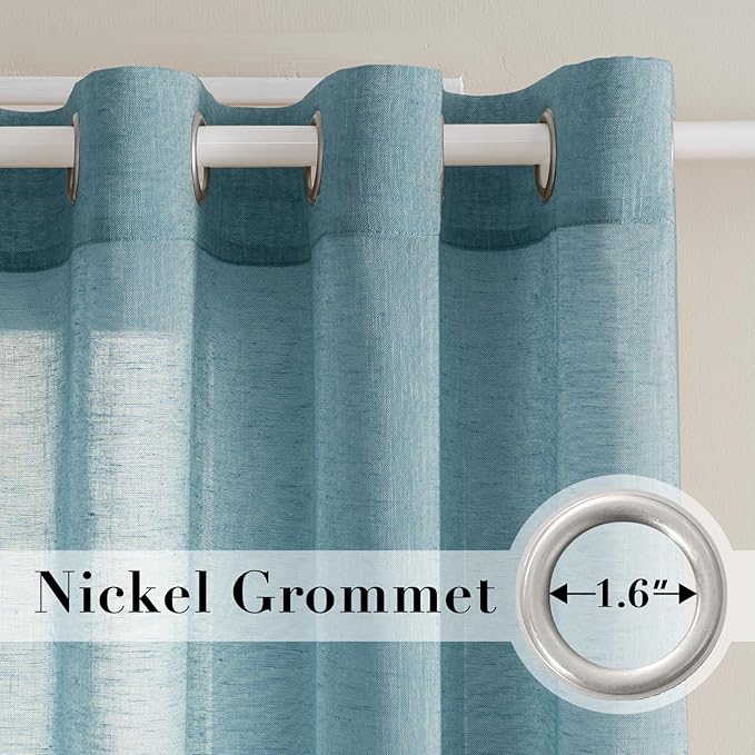 Elegant Natural Linen Curtain Panels Energy Efficient Semi - Image 2