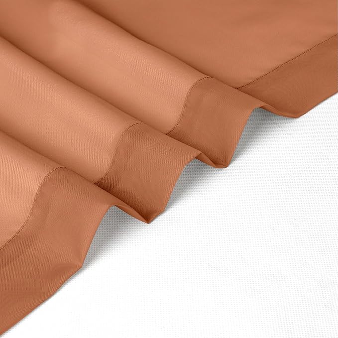 Chyhomenyc Sheer Orange Tier Curtains 24 Inch Length, Small Window Curtains - Image 8