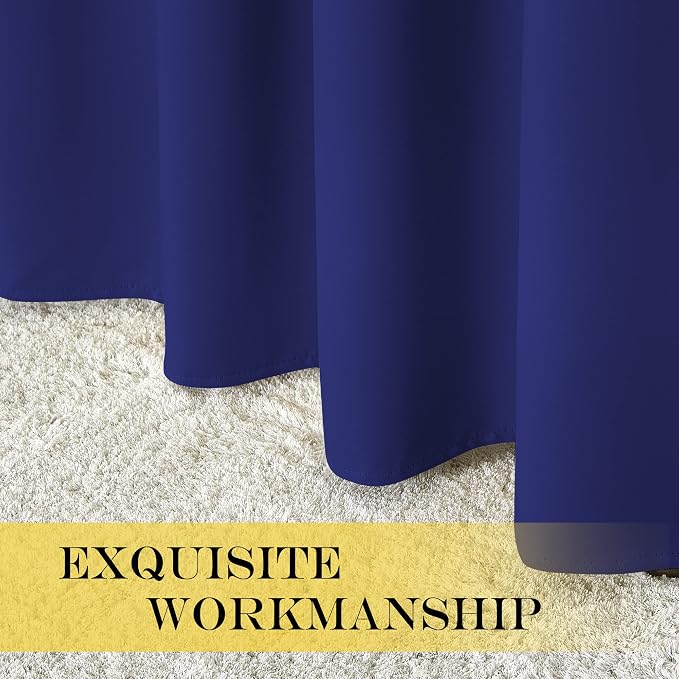 NICETOWN Navy Blue Room Darkening Curtains 108 inch Length - Image 5