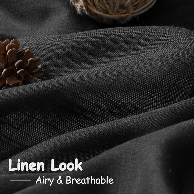 Linen Black Curtains 135 inch Extra Long - Image 5