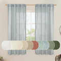 LAMIT Linen Curtains 60 Inch Length 2 Panels, Light Filtering Panels Back Tab by LAMIT