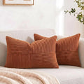 Fancy Homi 2 Packs Rust Long Lumbar Decorative Throw Pillow Covers 12x24 Inch by Fancy+Homi