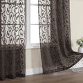 OWENIE Furman Chocolate Sheer Curtains 84 inches Long by OWENIE