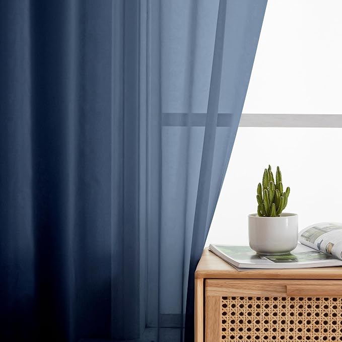 Aiyufeng Pure Sheer Window Curtains Inch 72 Length 2 PCS, Rod Pocket Voile - Image 4