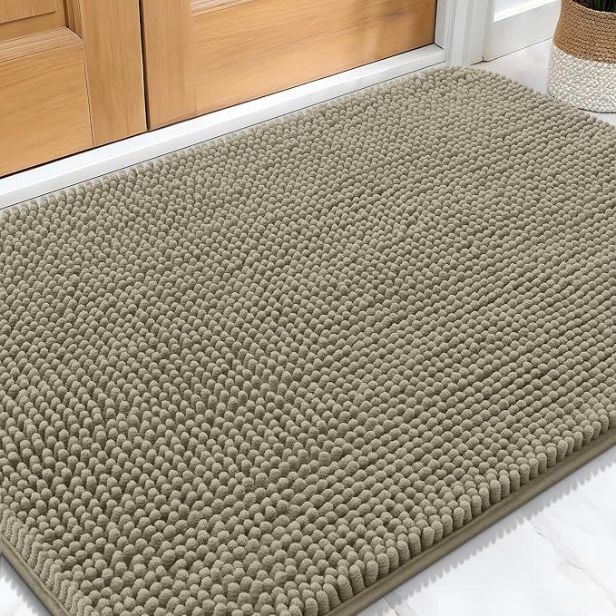 OLANLY Dog Door Mat for Muddy Paws 32x20, Super Absorbent Chenille Mud Mat | by OLANLY