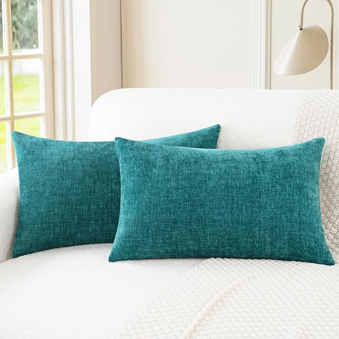 CaliTime Decorative Couch Throw Pillow Covers 26 X 16 Inches Teal | Pack of 2 by CaliTime