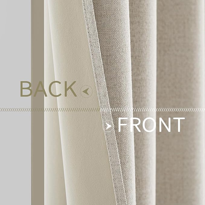 MIULEE Linen Curtains 100% Blackout - Image 6