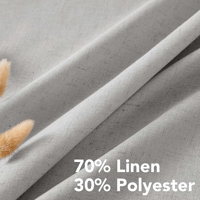 H.VERSAILTEX Nickel Grommet Natural Linen Semi Sheer Blended Airy Curtains - Image 4