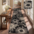 Findosom Hallway Runner Rug 2x10, Non Slip High-Low Textured Floral Washable by Findosom