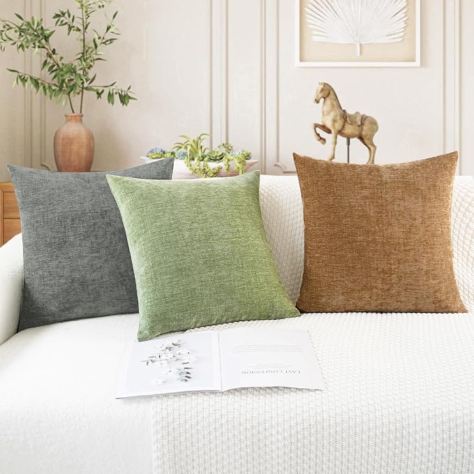 CaliTime Decorative Couch Throw Pillow Covers 24 X 24 Inches Apricot Brown | - Image 5