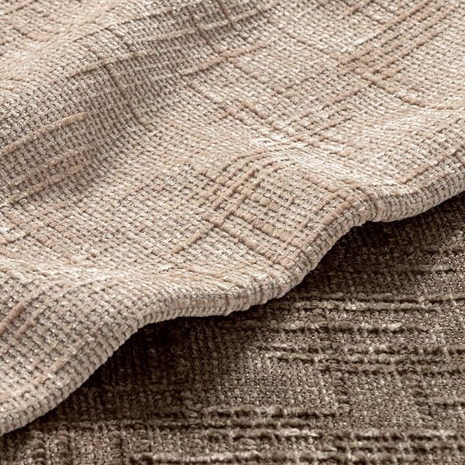 MIULEE Chenille Textured Lumbar Throw Pillow Covers Oatmeal 12x20 Set of 2 | - Image 2