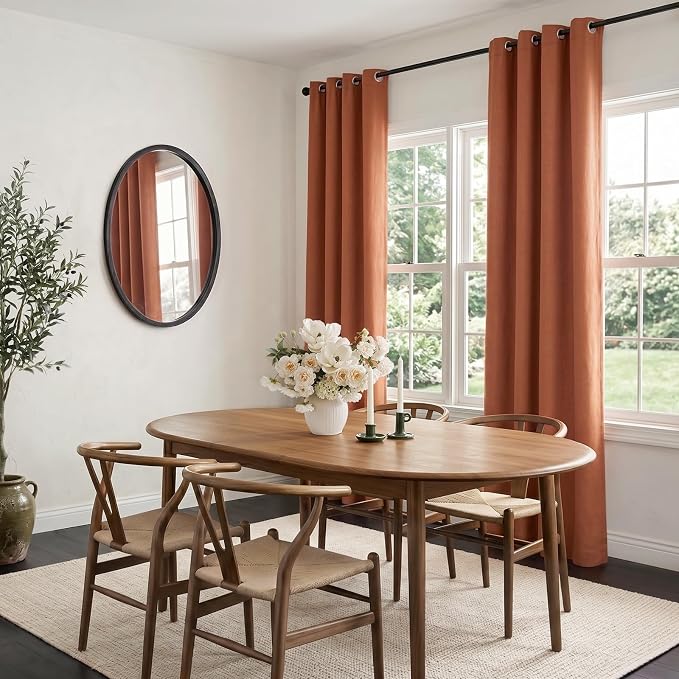 100% Blackout Linen Textured Curtains 84 Inch Long, Light Blocking, Thermal - Image 5
