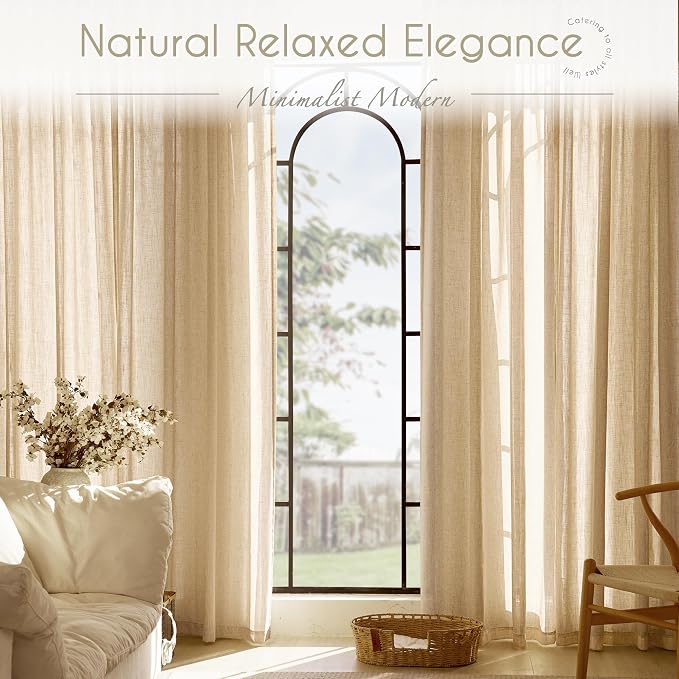 Tan Linen Curtains 84 inches Long - Image 6