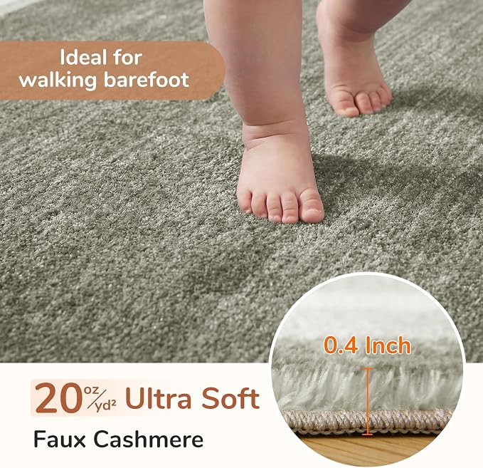 OPPODREAM Border Soft Area Rugs 6x9, Washable Brown Rug - Image 2