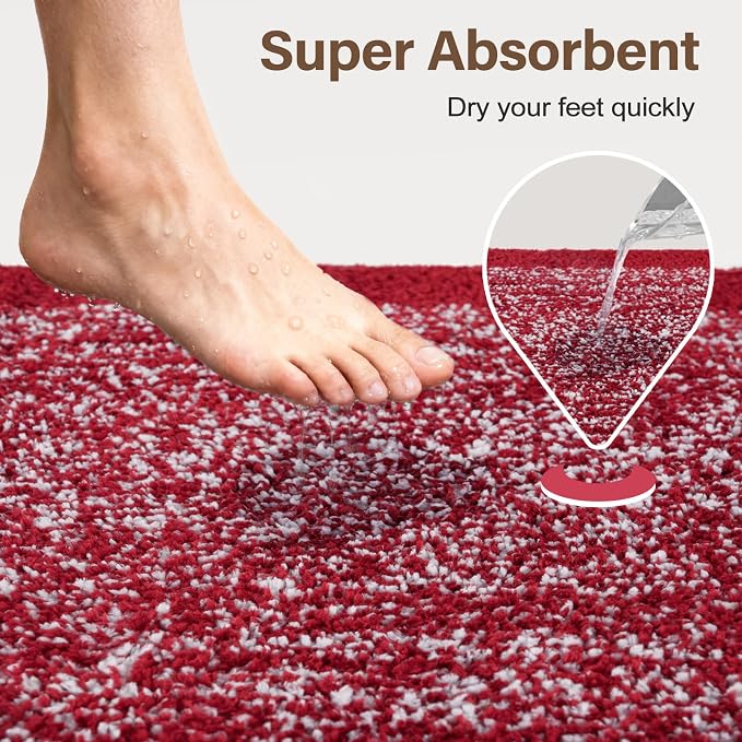 Bathroom Rugs 30x20 Non Slip Washable, Soft Absorbent Quick Dry Mats - Image 7