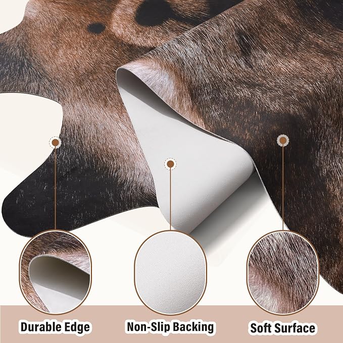 AROGAN Premium Bear Print Rug 4.6x5.2 Feet, Machine Washable Faux Fur Rug - Image 6