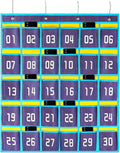 Loghot Classroom Accessories Closet Pocket Chart for Cell Phones Holder Wall Door Hanging Organizer (30 Pockets Blue)