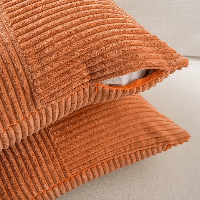 Fancy Homi 2 Packs Burnt Orange Lumbar Decorative Throw Pillow Covers 14x24 Inch - Image 4