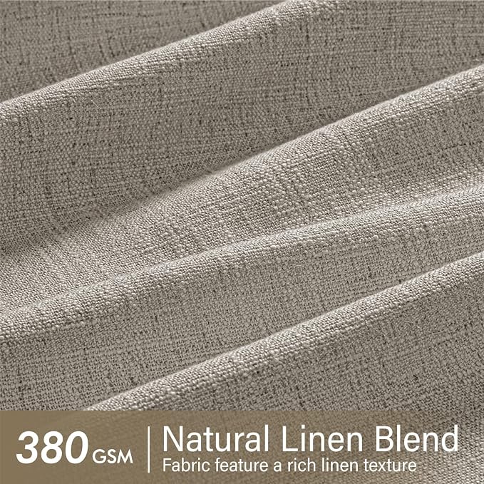 MIULEE Pinch Pleated Thick Linen Curtains 96 Inches Long 2 Panels - Image 4