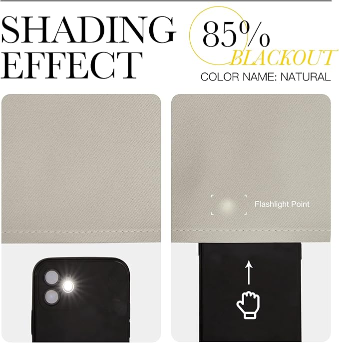 NICETOWN Natural Room Darkening Curtains 96" Long - Image 5