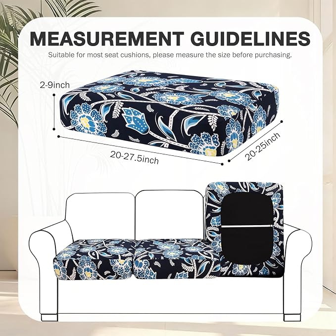 hyha 4Pcs Patio Cushion Covers, Stretch Outdoor Couch Cushion Covers Replacement - Image 2